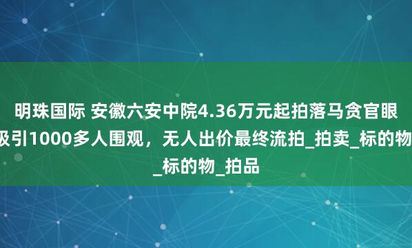 明珠国际 安徽六安中院4.36万元起拍落马贪官眼镜，吸引1000多人围观，无人出价最终流拍_拍卖_标的物_拍品